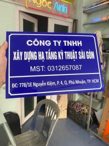 LÀM BẢNG CÔNG TY MICA XANH