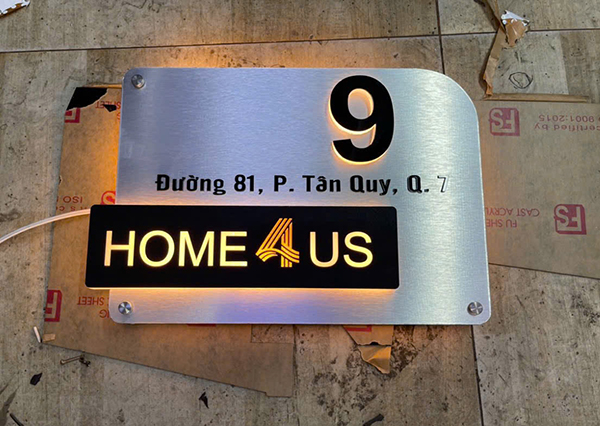 Bảng số nhà aluminium đẹp – thiết kế đơn giản, rõ ràng tại Quận 3